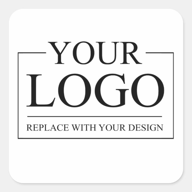 Pegatina Cuadrada Idea Personalizado Boda personalizada Añadir logot (Anverso)