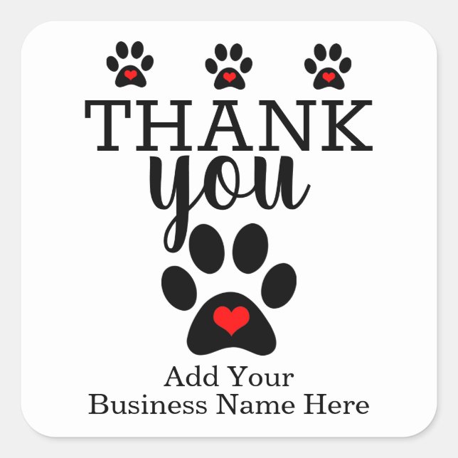 Pegatina Cuadrada Ideas comerciales para perros| Personalizado Graci (Anverso)