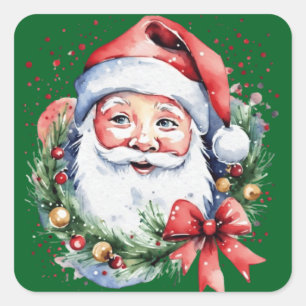 Pegatina Cuadrada Ideas de regalo de Santa Claus