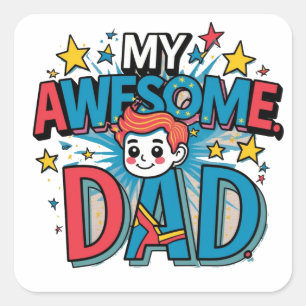 Pegatina Cuadrada Ideas de regalos para el día del padre increíble