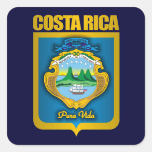 Pegatina Cuadrada "Ideas del regalo del oro de Costa Rica"