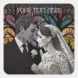 Pegatina Cuadrada ideas y regalos bodas