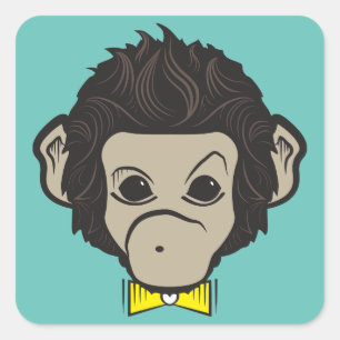 Pegatina Cuadrada identica del mono