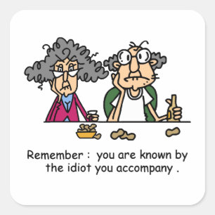 Pegatina Cuadrada Idiota Company