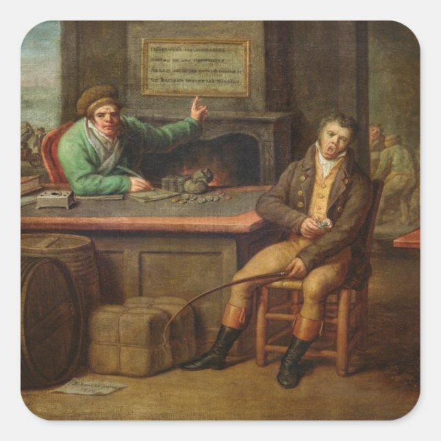 Pegatina Cuadrada Idleness, 1818 (Anverso)