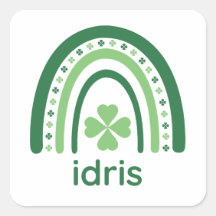 idris Nombre Clover Boho Rainbow