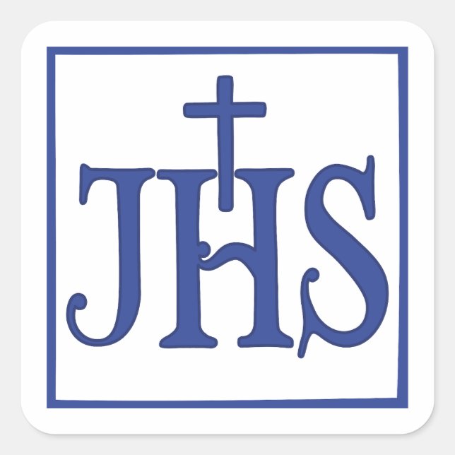 Pegatina Cuadrada Iesus Hominum Salvator (Anverso)