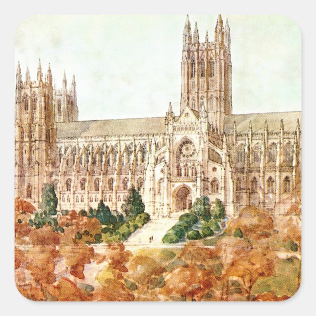 Pegatina Cuadrada Iglesia Catedral de San Pedro y San Pablo (Anverso)