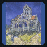 Pegatina Cuadrada Iglesia de Auvers, por Vincent Van Gogh<br><div class="desc">Iglesia de Auvers,  por Vincent Van Gogh Square Pegatina</div>