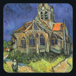 Pegatina Cuadrada Iglesia de Auvers-sur-Oise por Vincent van Gogh<br><div class="desc">Iglesia en Auvers por Vincent van Gogh es una pintura arquitectónica vintage de arte fino post impresionismo. Vista exterior de una iglesia con vidrieras y una figura que camina hacia la Capilla a lo largo de un camino de adoquines. Sobre el artista: Vincent Willem van Gogh (1853-1890) fue uno de...</div>