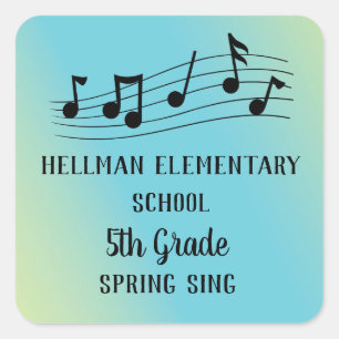 Pegatina Cuadrada Iglesia de la Escuela de Eventos Musicales de pers