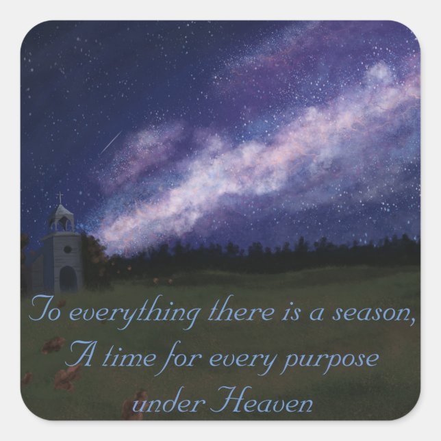 Pegatina Cuadrada Iglesia de otoño (Anverso)