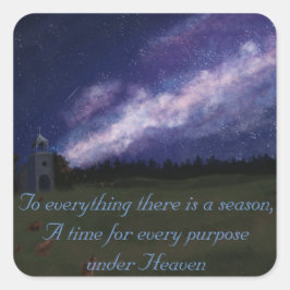 Pegatina Cuadrada Iglesia de otoño