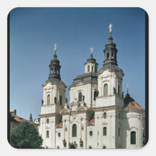 Pegatina Cuadrada Iglesia de San Nicolás, construida 1703-61