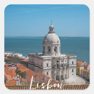 Pegatina Cuadrada Iglesia de Santa Engracia en Lisboa, Portugal