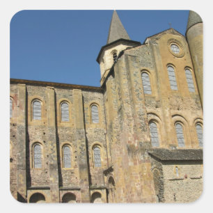 Pegatina Cuadrada Iglesia de Santa Foy, iniciada a.C.1050 por Abbot 