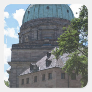 Pegatina Cuadrada Iglesia de Santa Isabel en Nuremberg, Alemania