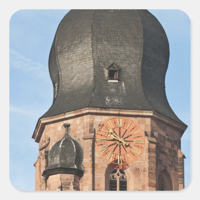 Pegatina Cuadrada Iglesia del Espíritu Santo en el casco antiguo de  (Anverso)