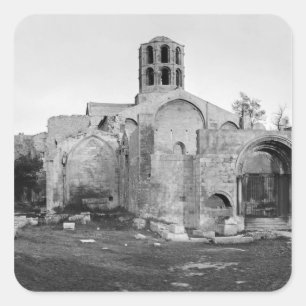 Pegatina Cuadrada Iglesia del Santo-Honoratus en Les Alyscamps