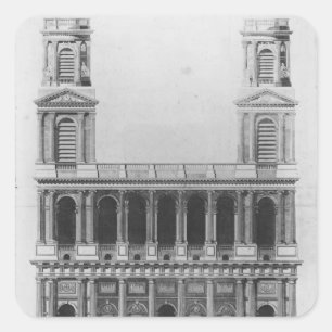 Pegatina Cuadrada Iglesia del Santo-Sulpice