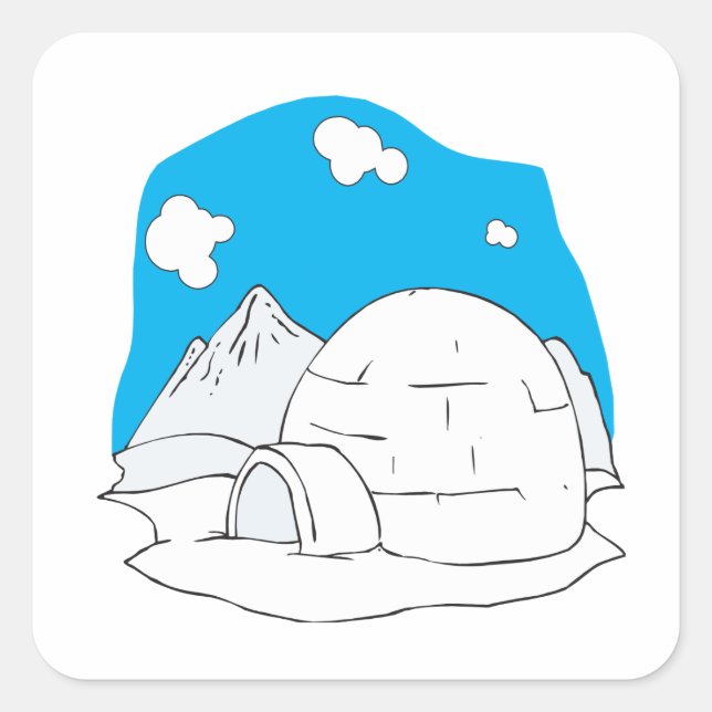 Pegatina Cuadrada Igloo 2 (Anverso)