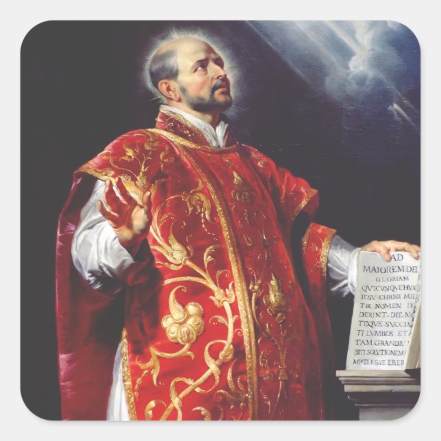 Pegatina Cuadrada Ignacio de Loyola (Anverso)