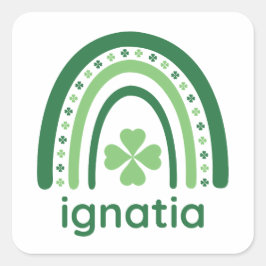 Pegatina Cuadrada ignatia nombre Clover Boho Rainbow