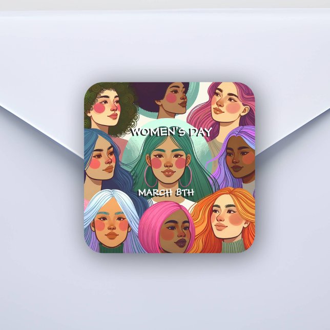 Pegatina Cuadrada Igualdad y diversidad en el Día Internacional de l (Subido por el creador)