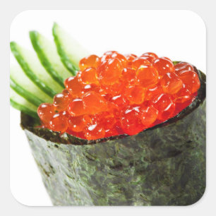 Pegatina Cuadrada Ikura (Salmon Roe) Gunkan Maki Sushi