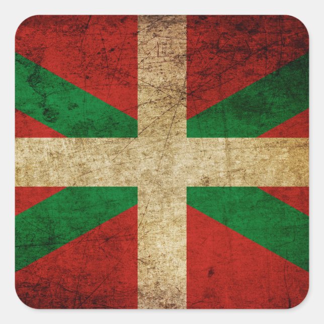 Pegatina Cuadrada Ikurriña antigua (Anverso)