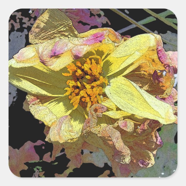 Pegatina Cuadrada "il passaggio di fiori" (Anverso)
