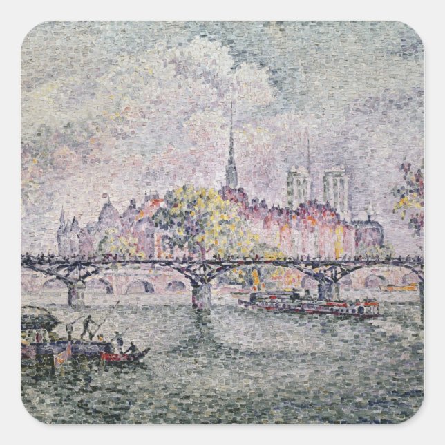 Pegatina Cuadrada Ile de la Cite, París, 1912 (Anverso)