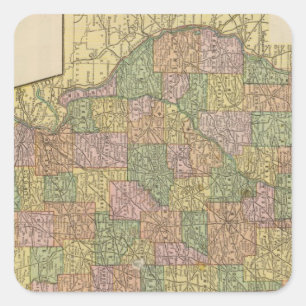 Pegatina Cuadrada Illinois 2