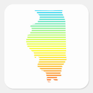 Pegatina Cuadrada illinois chill fade