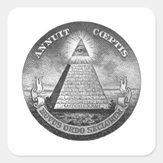 Pegatina Cuadrada Illuminati All Seye Eye
