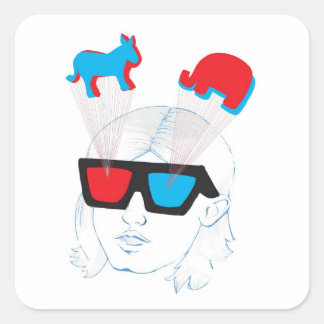 Pegatina Cuadrada Ilusión óptica