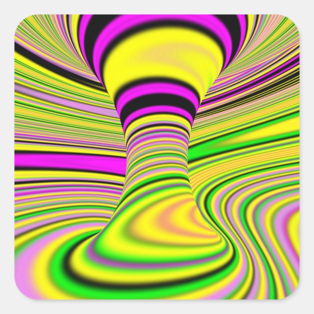 Pegatina Cuadrada ilusión óptica colorida (Anverso)