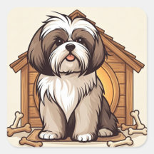 Ilustración adorable de Shih Tzu