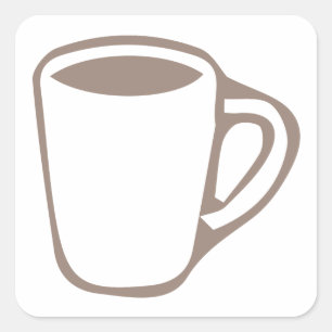 Pegatina Cuadrada Ilustracion Coffee Mug