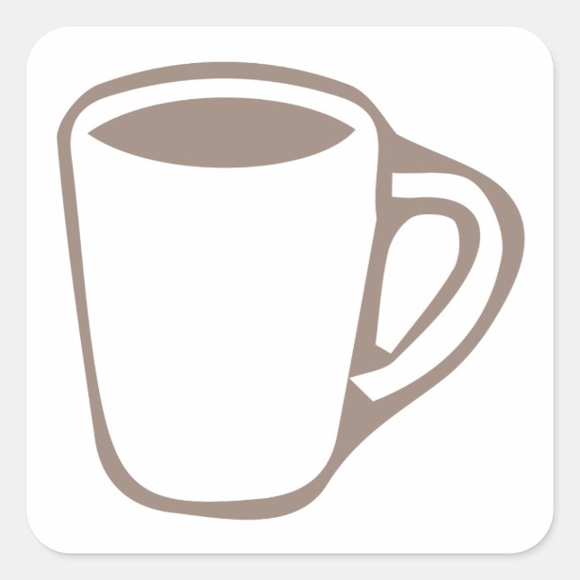 Pegatina Cuadrada Ilustracion Coffee Mug (Anverso)