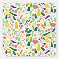 Ilustración de alimentos de frutas y verduras Patr