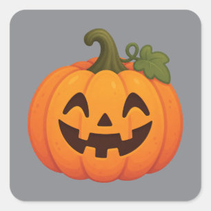 Pegatina Cuadrada Ilustración de dibujos animados de Halloween de ca