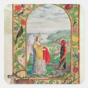 Pegatina Cuadrada Ilustracion de la cuarta parábola