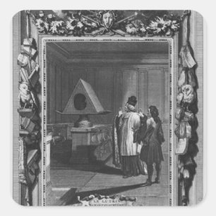 Pegatina Cuadrada Ilustracion de 'Le Lutrin' por Nicolas