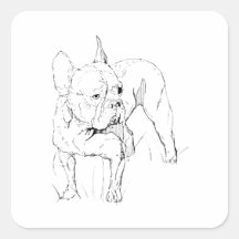 Ilustración de perro dibujada a mano de Bulldog Fr