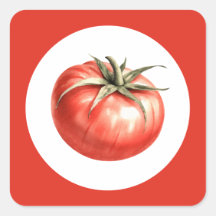 Ilustración de tomate en acuarela