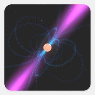 Pegatina Cuadrada Ilustracion de un pulsar