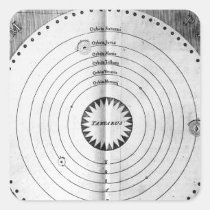 Pegatina Cuadrada Ilustracion del Cosmos