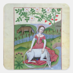 Pegatina Cuadrada Ilustracion del 'libro de las medicinas simples