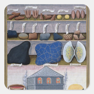 Pegatina Cuadrada Ilustracion del "Libro de Medicinas Simples" 2